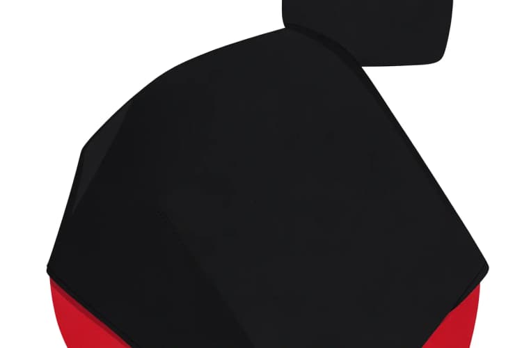 Capa de banco de carro esportiva de neoprene preta, mostrando o material e o design.