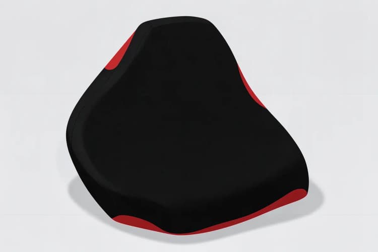 Capa de banco de carro esportiva preta de neoprene em destaque, mostrando seu design e material.