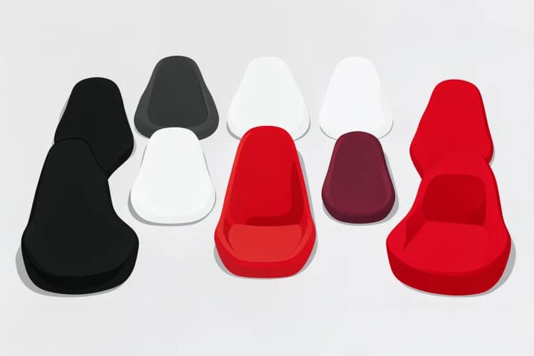 Conjunto de capas de banco de carro impermeáveis de diferentes cores e modelos.