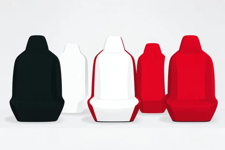 Diversos tipos de capas de banco de carro impermeáveis em cores e materiais variados.