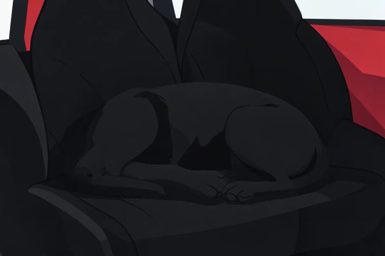 Capa Esportiva Náutica Preto para banco de carro, com um cachorro labrador preto deitado confortavelmente.