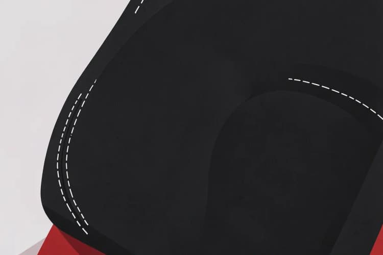 Close-up de uma capa de banco de carro de couro preta com costura branca aparente.
