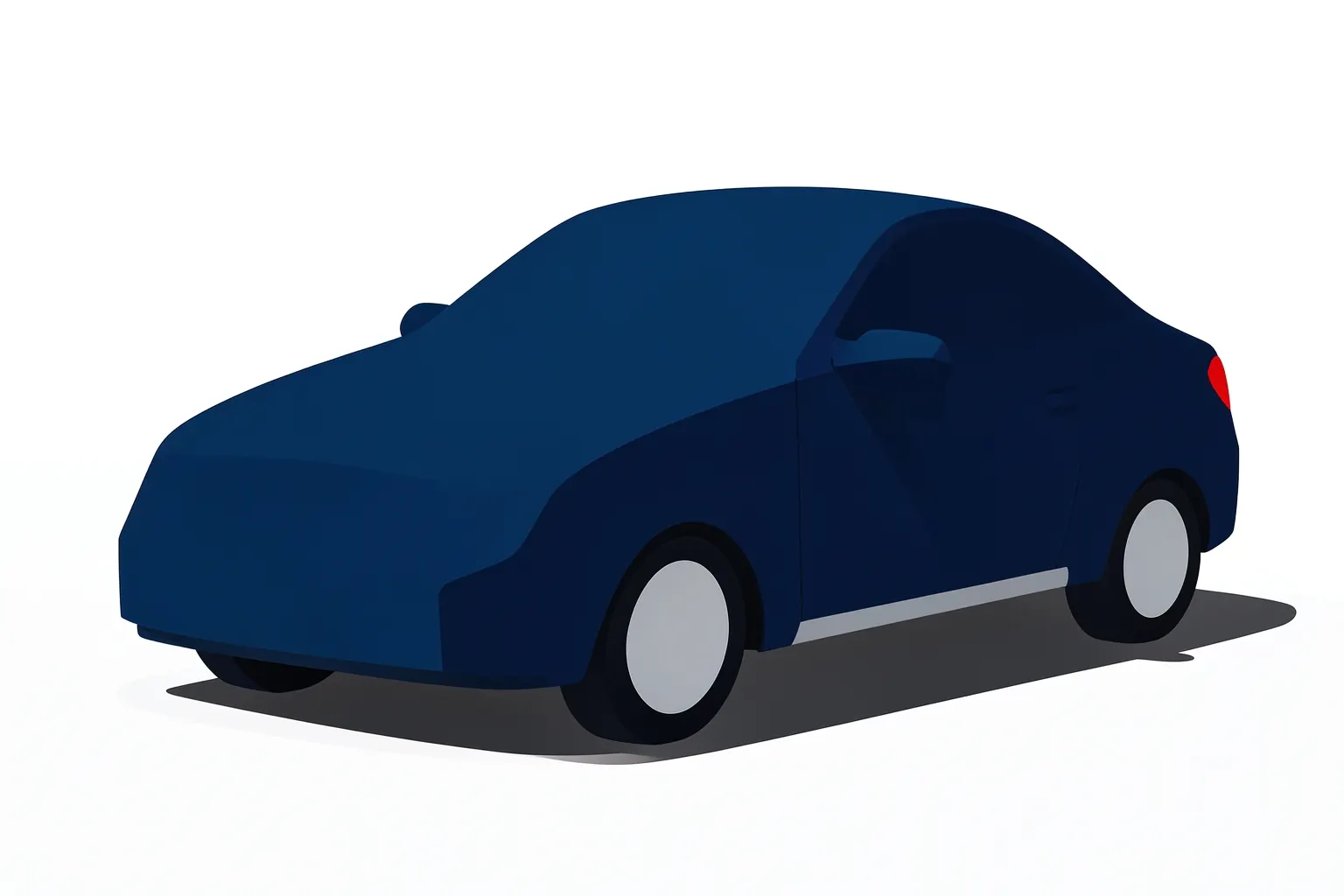 Capa de carro azul cobrindo um sedan cinza em um dia ensolarado