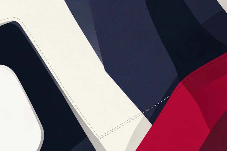 Detalhe da costura e do material de uma capa de banco de carro esportiva náutica creme naval