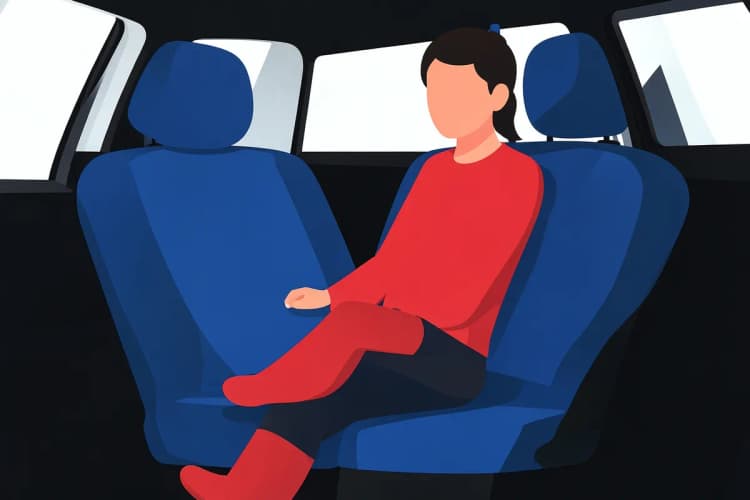 Pessoa sentando em banco de carro com capa impermeável de neoprene azul